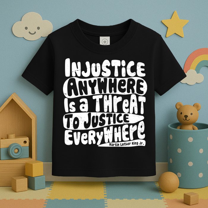 Injustice Anywhere Is A Threat To Justice Everywhere MLK Quote Toddler T-Shirt
