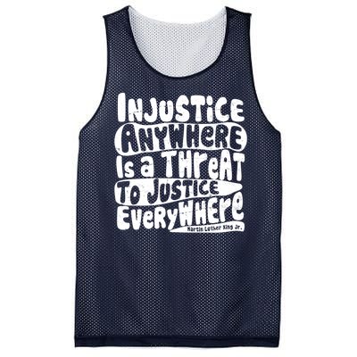 Injustice Anywhere Is A Threat To Justice Everywhere MLK Quote Mesh Reversible Basketball Jersey Tank