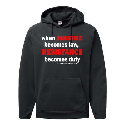 Injustice Becomes Law Resistance Duty Performance Fleece Hoodie