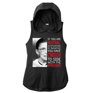 Injustice Ruth Bader Ginsburg Notorious RBG Quote Ladies PosiCharge Tri-Blend Wicking Draft Hoodie Tank