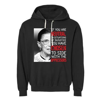 Injustice Ruth Bader Ginsburg Notorious RBG Quote Garment-Dyed Fleece Hoodie