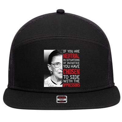 Injustice Ruth Bader Ginsburg Notorious RBG Quote 7 Panel Mesh Trucker Snapback Hat