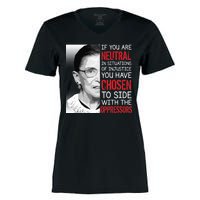 Injustice Ruth Bader Ginsburg Notorious RBG Quote Women's Momentum V-Neck T-Shirt