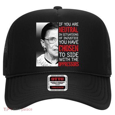 Injustice Ruth Bader Ginsburg Notorious RBG Quote High Crown Mesh Back Trucker Hat