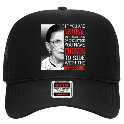 Injustice Ruth Bader Ginsburg Notorious RBG Quote High Crown Mesh Back Trucker Hat