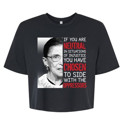 Injustice Ruth Bader Ginsburg Notorious RBG Quote Bella+Canvas Jersey Crop Tee