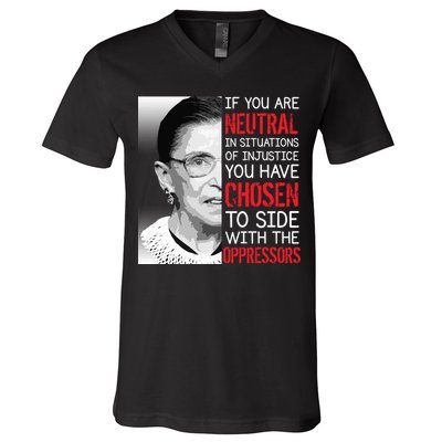 Injustice Ruth Bader Ginsburg Notorious RBG Quote V-Neck T-Shirt