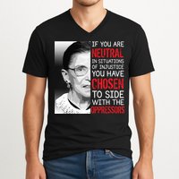 Injustice Ruth Bader Ginsburg Notorious RBG Quote V-Neck T-Shirt