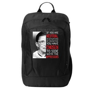 Injustice Ruth Bader Ginsburg Notorious RBG Quote City Backpack