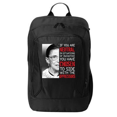 Injustice Ruth Bader Ginsburg Notorious RBG Quote City Backpack