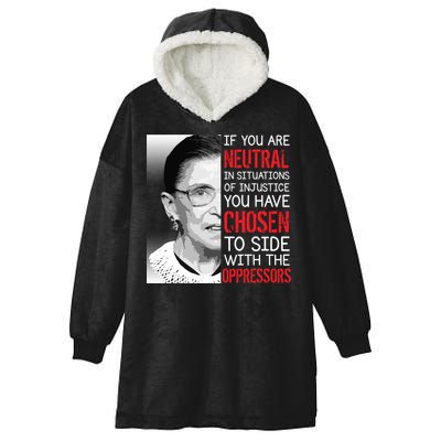 Injustice Ruth Bader Ginsburg Notorious RBG Quote Hooded Wearable Blanket