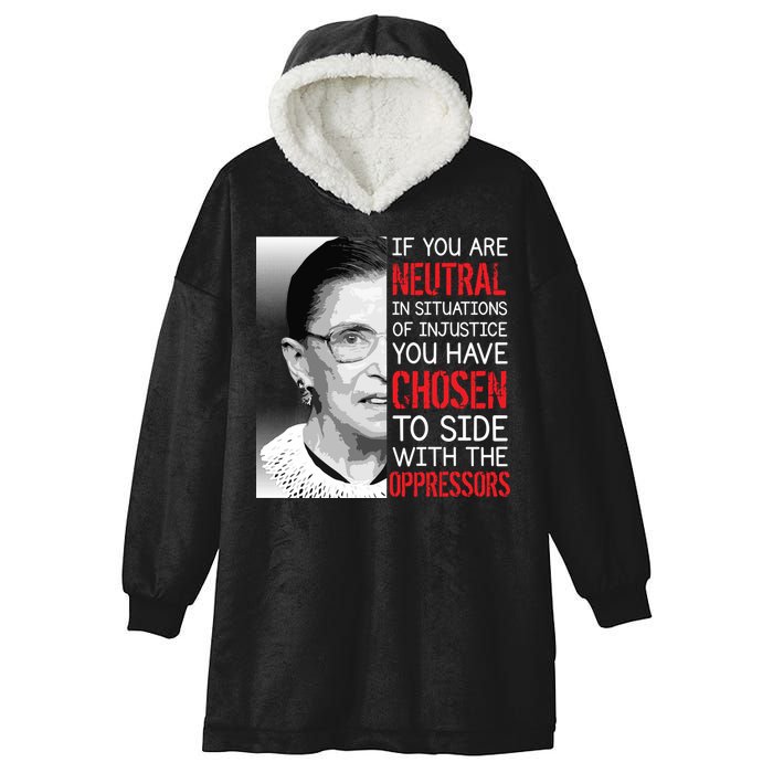 Injustice Ruth Bader Ginsburg Notorious RBG Quote Hooded Wearable Blanket