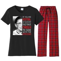 Injustice Ruth Bader Ginsburg Notorious RBG Quote Women's Flannel Pajama Set