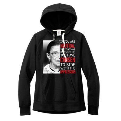 Injustice Ruth Bader Ginsburg Notorious RBG Quote Women's Fleece Hoodie