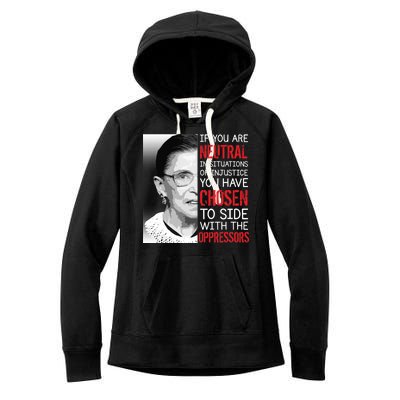 Injustice Ruth Bader Ginsburg Notorious RBG Quote Women's Fleece Hoodie