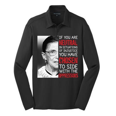 Injustice Ruth Bader Ginsburg Notorious RBG Quote Silk Touch Performance Long Sleeve Polo