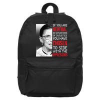Injustice Ruth Bader Ginsburg Notorious RBG Quote 16 in Basic Backpack