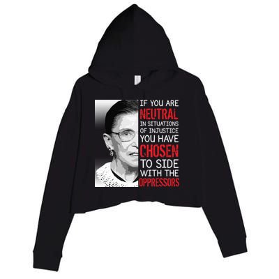 Injustice Ruth Bader Ginsburg Notorious RBG Quote Crop Fleece Hoodie