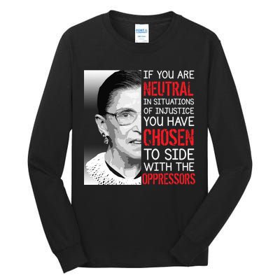 Injustice Ruth Bader Ginsburg Notorious RBG Quote Tall Long Sleeve T-Shirt
