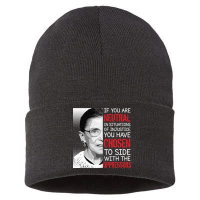 Injustice Ruth Bader Ginsburg Notorious RBG Quote Sustainable Knit Beanie