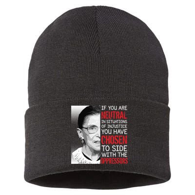 Injustice Ruth Bader Ginsburg Notorious RBG Quote Sustainable Knit Beanie