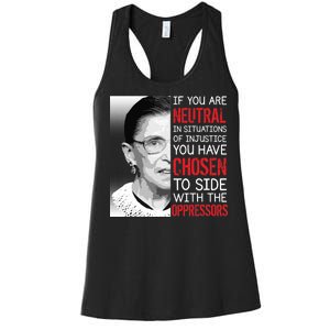 Injustice Ruth Bader Ginsburg Notorious RBG Quote Women's Racerback Tank