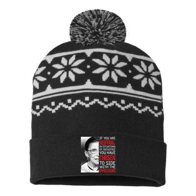 Injustice Ruth Bader Ginsburg Notorious RBG Quote USA-Made Snowflake Beanie