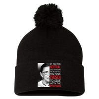 Injustice Ruth Bader Ginsburg Notorious RBG Quote Pom Pom 12in Knit Beanie