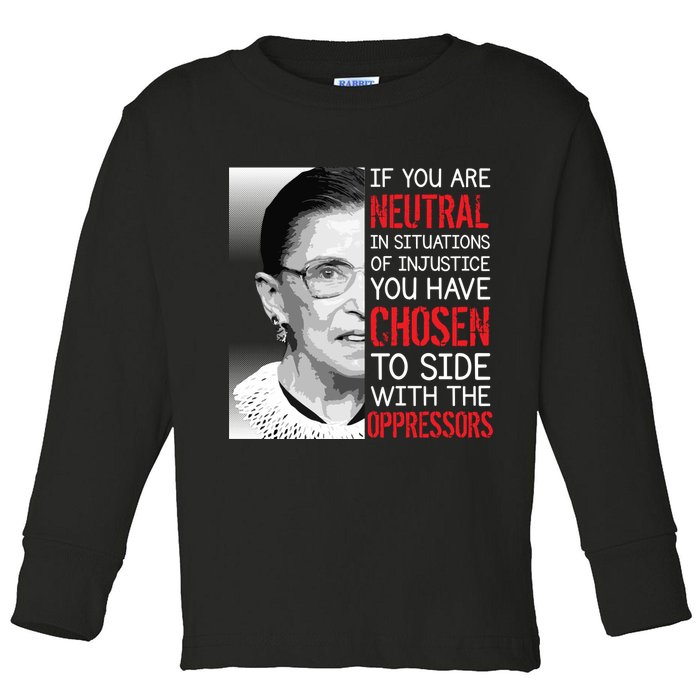 Injustice Ruth Bader Ginsburg Notorious RBG Quote Toddler Long Sleeve Shirt