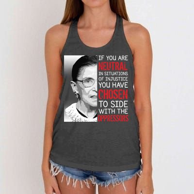 Injustice Ruth Bader Ginsburg Notorious RBG Quote Women's Knotted Racerback Tank