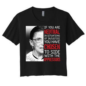 Injustice Ruth Bader Ginsburg Notorious RBG Quote Women's Crop Top Tee