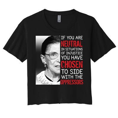 Injustice Ruth Bader Ginsburg Notorious RBG Quote Women's Crop Top Tee