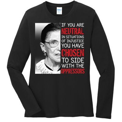 Injustice Ruth Bader Ginsburg Notorious RBG Quote Ladies Long Sleeve Shirt