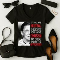 Injustice Ruth Bader Ginsburg Notorious RBG Quote Women's V-Neck T-Shirt