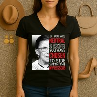 Injustice Ruth Bader Ginsburg Notorious RBG Quote Women's V-Neck T-Shirt