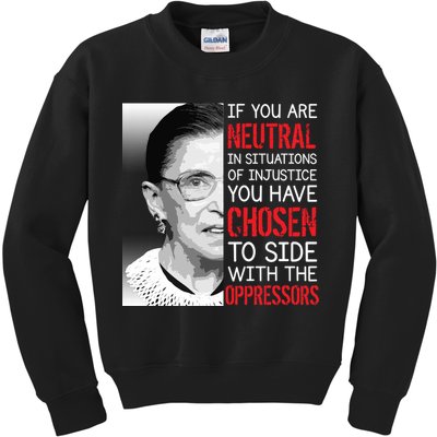 Injustice Ruth Bader Ginsburg Notorious RBG Quote Kids Sweatshirt