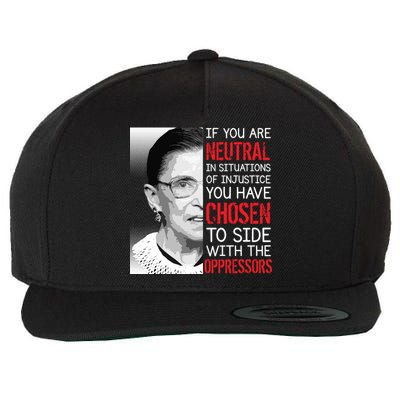 Injustice Ruth Bader Ginsburg Notorious RBG Quote Wool Snapback Cap