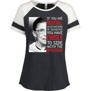 Injustice Ruth Bader Ginsburg Notorious RBG Quote Enza Ladies Jersey Colorblock Tee