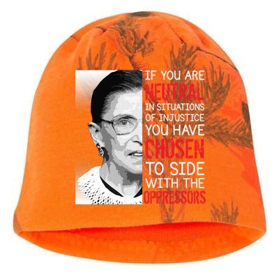 Injustice Ruth Bader Ginsburg Notorious RBG Quote Kati - Camo Knit Beanie