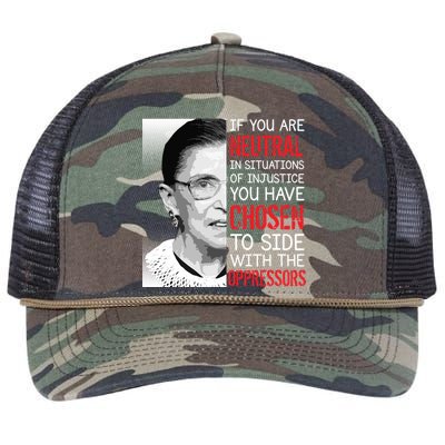 Injustice Ruth Bader Ginsburg Notorious RBG Quote Retro Rope Trucker Hat Cap