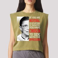 Injustice Ruth Bader Ginsburg Notorious RBG Quote Garment-Dyed Women's Muscle Tee