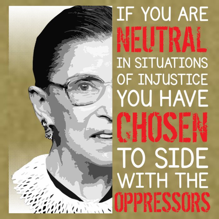 Injustice Ruth Bader Ginsburg Notorious RBG Quote Garment-Dyed Women's Muscle Tee