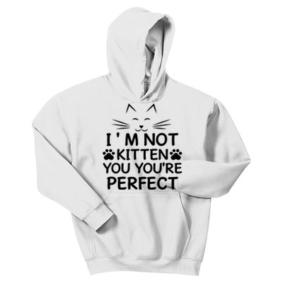 I'm Not Kitten You You're Perfect Cat Day Cat Lover Kids Hoodie