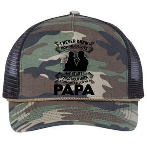 I Never Knew How Much Love My Heart Could Hold Until Someone Called Me Papa Retro Rope Trucker Hat Cap