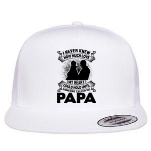 I Never Knew How Much Love My Heart Could Hold Until Someone Called Me Papa Flat Bill Trucker Hat