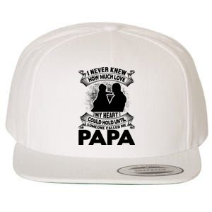 I Never Knew How Much Love My Heart Could Hold Until Someone Called Me Papa Wool Snapback Cap