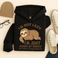 I'm Not Lazy I'm Just Saving My Energy Funny Sloth Saying  Hoodie