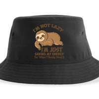 I'm Not Lazy I'm Just Saving My Energy Funny Sloth Saying  Sustainable Bucket Hat