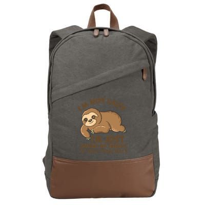 I'm Not Lazy I'm Just Saving My Energy Funny Sloth Saying  Cotton Canvas Backpack