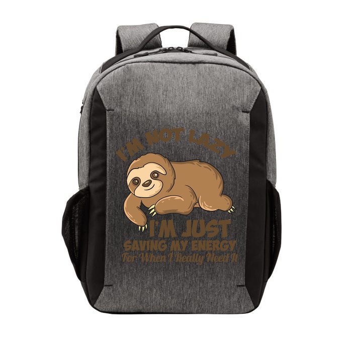I'm Not Lazy I'm Just Saving My Energy Funny Sloth Saying  Vector Backpack